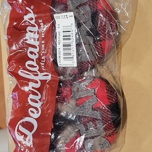 Dearfoams baby bear baby plaid slippers 6 to 9 months new in package NWT